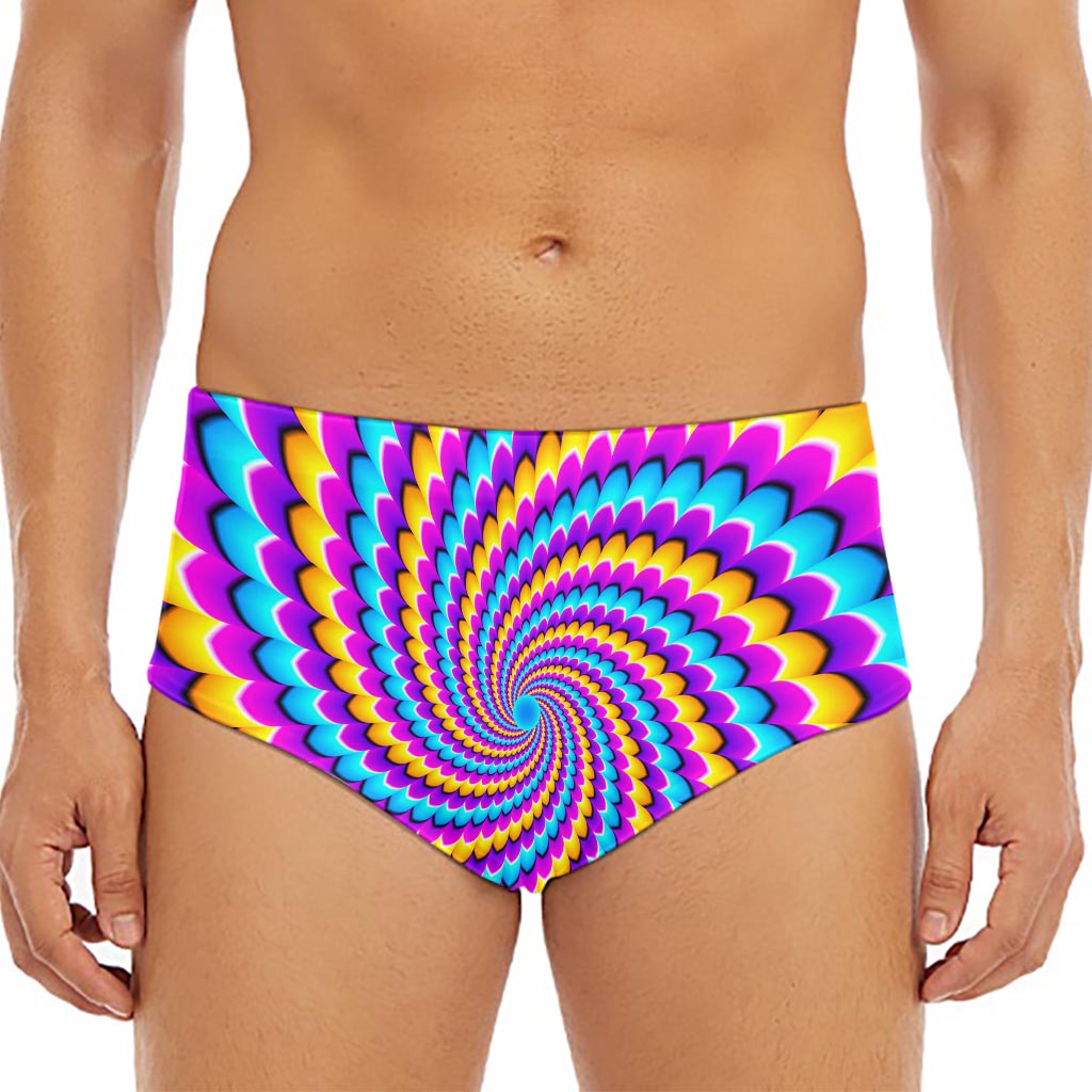 Spiral Colors Moving Optical Illusion Men's Triangle Swim Briefs