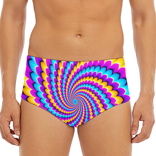 Spiral Colors Moving Optical Illusion Men's Triangle Swim Briefs