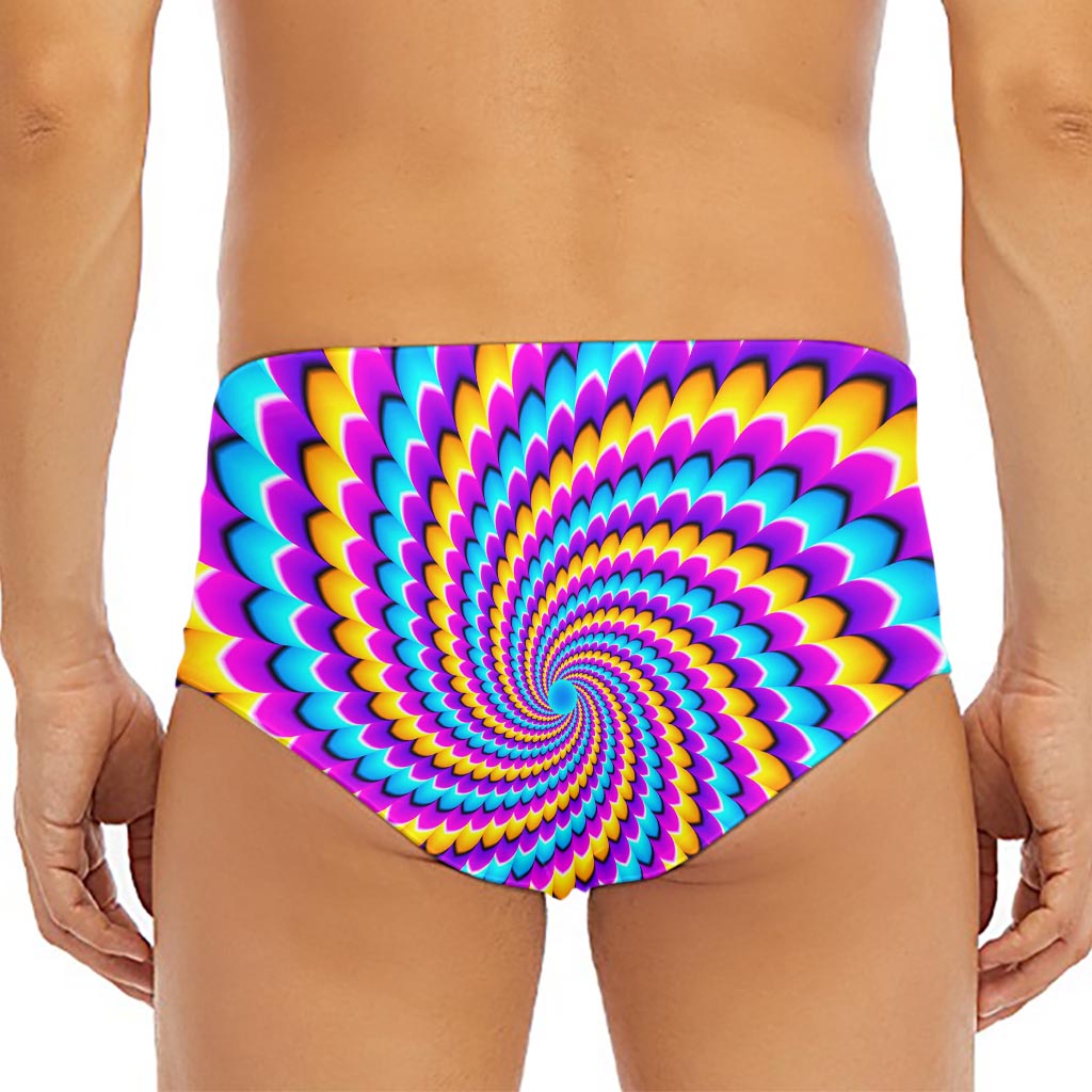 Spiral Colors Moving Optical Illusion Men's Triangle Swim Briefs