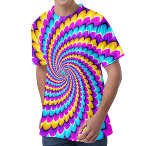 Spiral Colors Moving Optical Illusion Men's Velvet T-Shirt