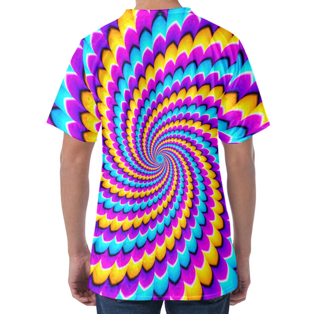 Spiral Colors Moving Optical Illusion Men's Velvet T-Shirt