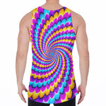 Spiral Colors Moving Optical Illusion Men's Velvet Tank Top