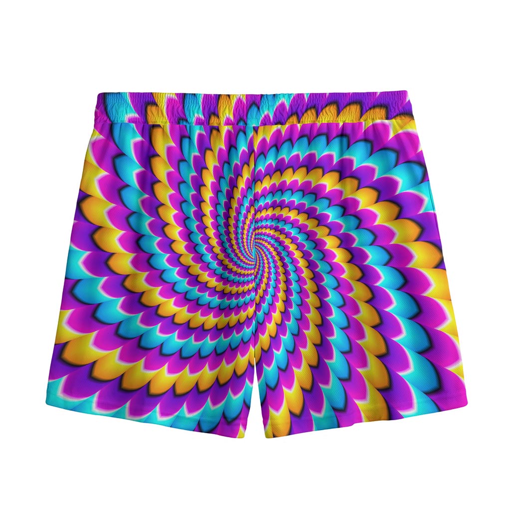 Spiral Colors Moving Optical Illusion Mesh Shorts