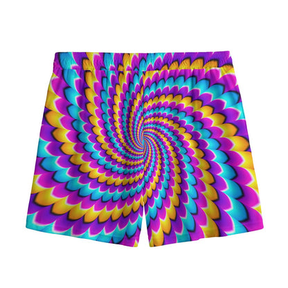 Spiral Colors Moving Optical Illusion Mesh Shorts