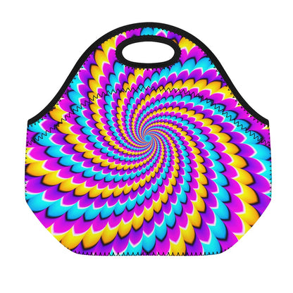 Spiral Colors Moving Optical Illusion Neoprene Lunch Bag