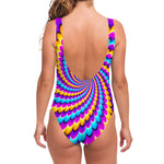 Spiral Colors Moving Optical Illusion One Piece Swimsuit