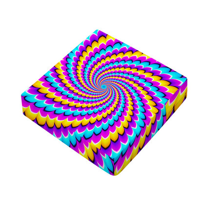 Spiral Colors Moving Optical Illusion Outdoor Seat Cushion Cover
