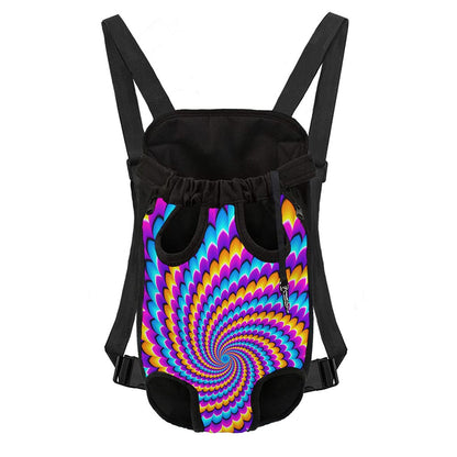 Spiral Colors Moving Optical Illusion Pet Carrier Backpack