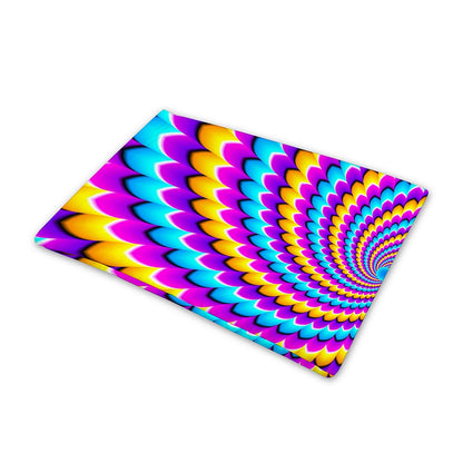 Spiral Colors Moving Optical Illusion Pet Cooling Mat Cover