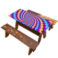 Spiral Colors Moving Optical Illusion Picnic Table Cover