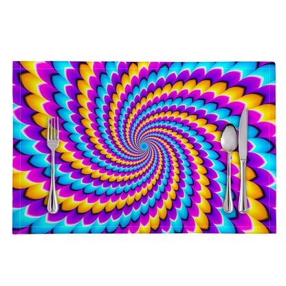 Spiral Colors Moving Optical Illusion Placemat
