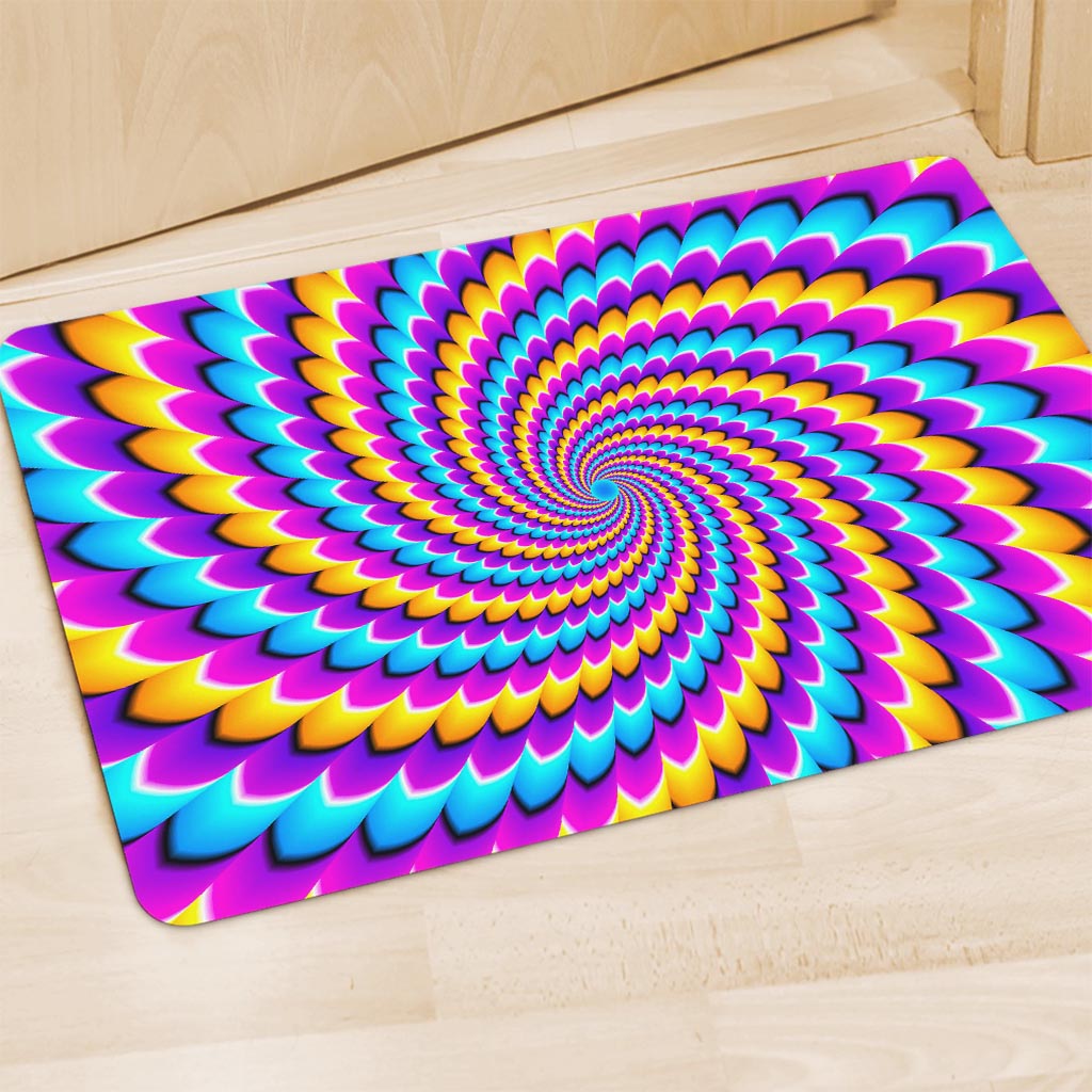 Spiral Colors Moving Optical Illusion Polyester Doormat