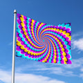 Spiral Colors Moving Optical Illusion Polyester Flag