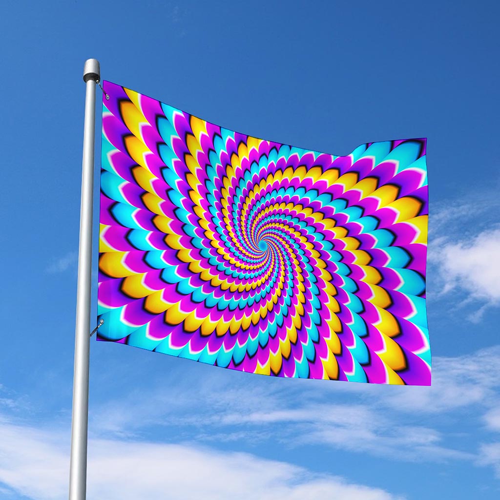 Spiral Colors Moving Optical Illusion Polyester Flag