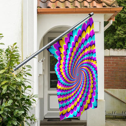Spiral Colors Moving Optical Illusion Polyester Flag