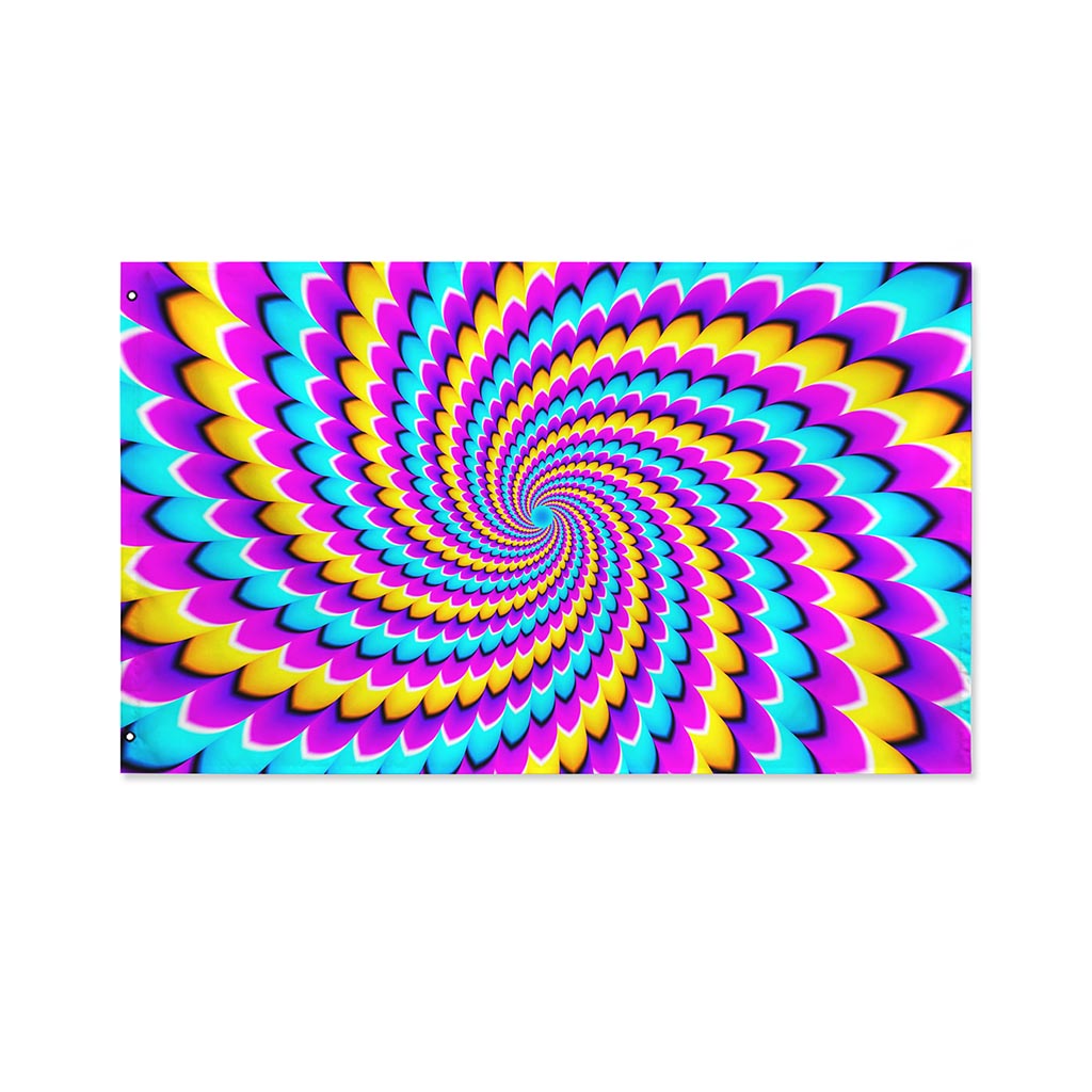 Spiral Colors Moving Optical Illusion Polyester Flag