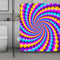 Spiral Colors Moving Optical Illusion Polyester Shower Curtain