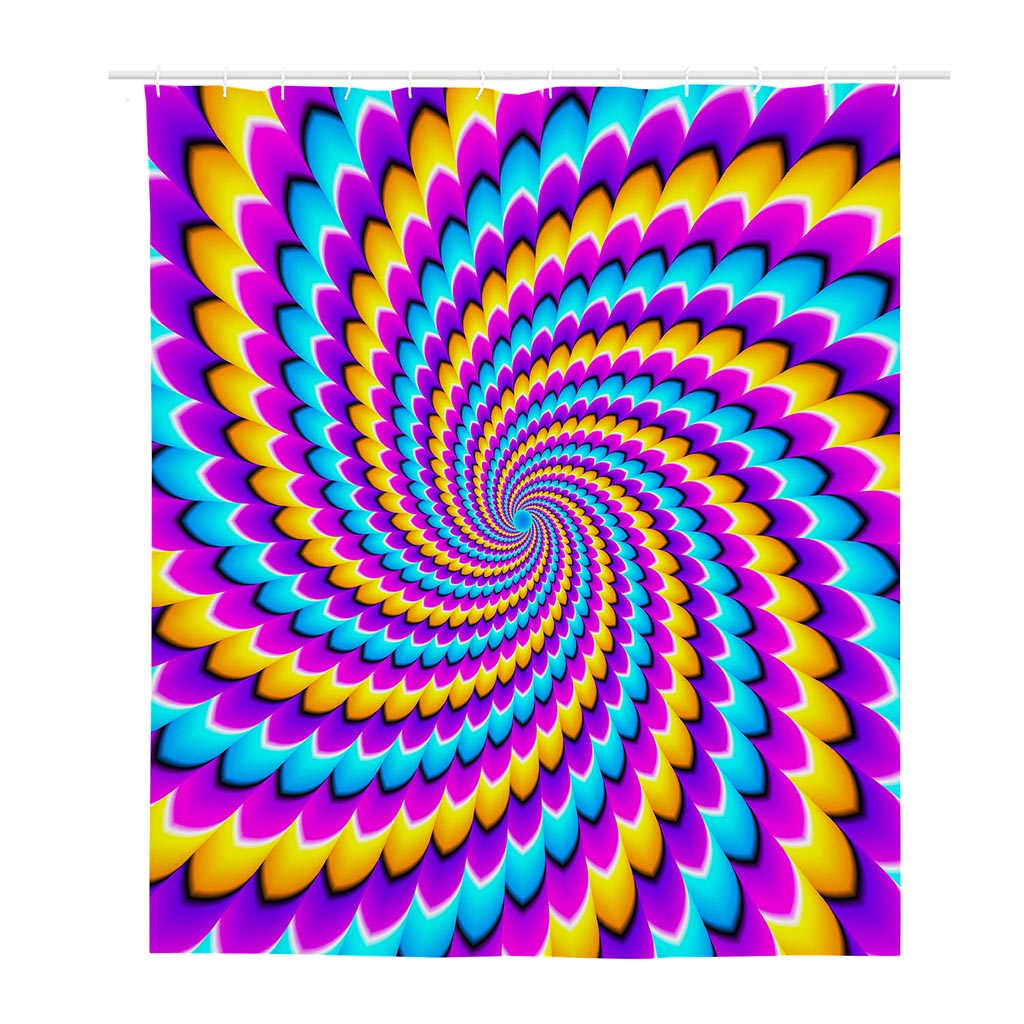 Spiral Colors Moving Optical Illusion Polyester Shower Curtain