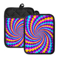 Spiral Colors Moving Optical Illusion Pot Holders With Pocket