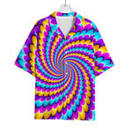 Spiral Colors Moving Optical Illusion Rayon Hawaiian Shirt