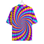 Spiral Colors Moving Optical Illusion Rayon Hawaiian Shirt