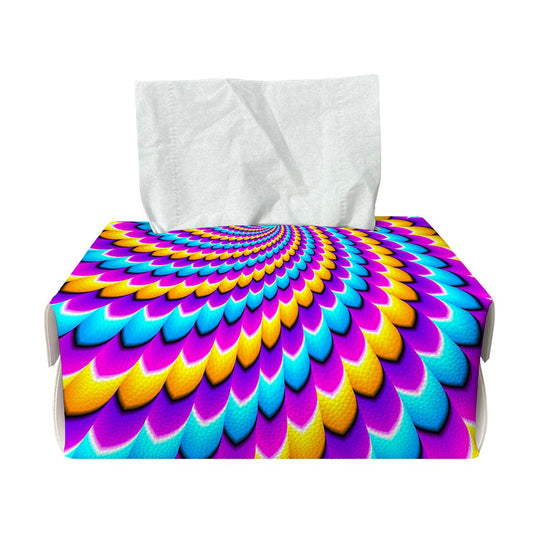 Spiral Colors Moving Optical Illusion Rectangle Tissue Box Cover