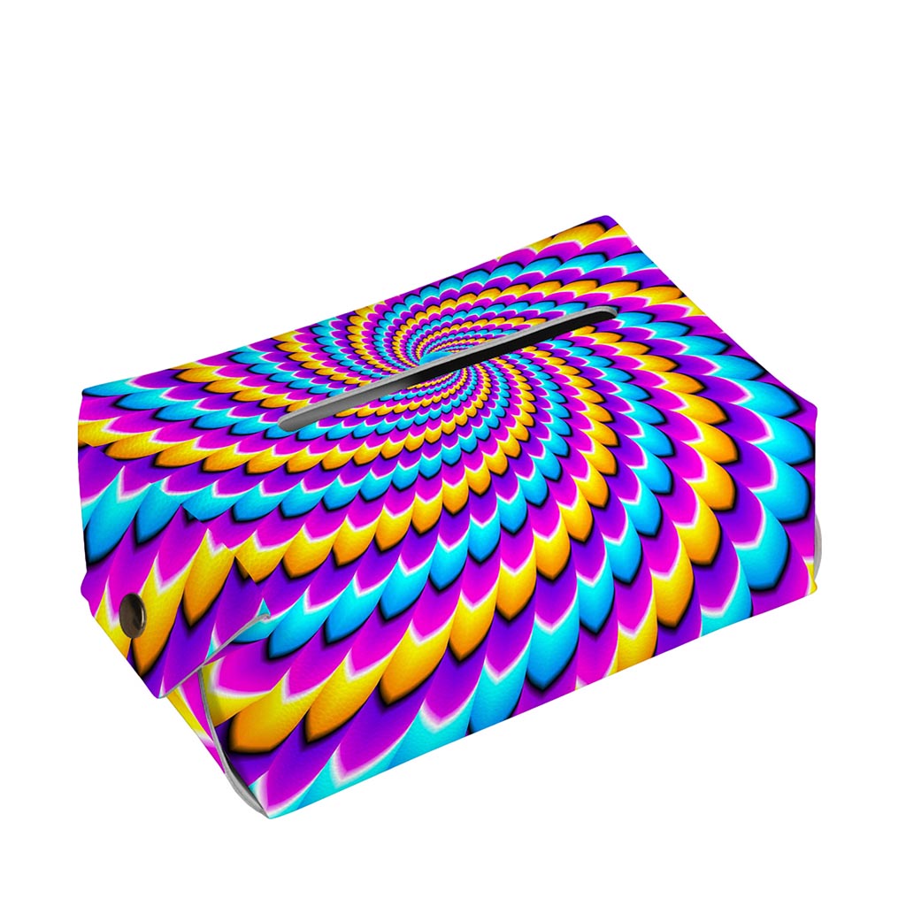 Spiral Colors Moving Optical Illusion Rectangle Tissue Box Cover