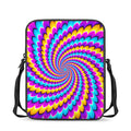 Spiral Colors Moving Optical Illusion Rectangular Crossbody Bag