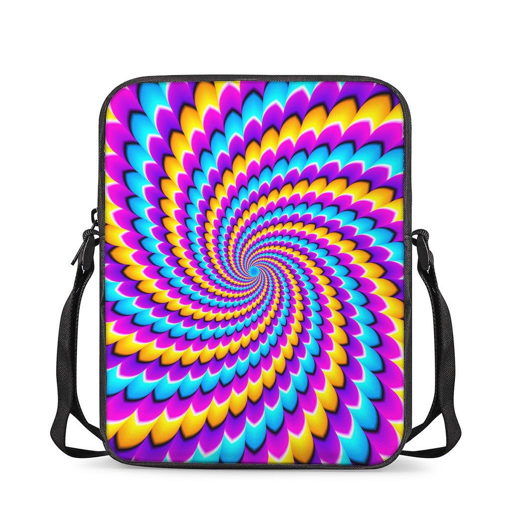 Spiral Colors Moving Optical Illusion Rectangular Crossbody Bag