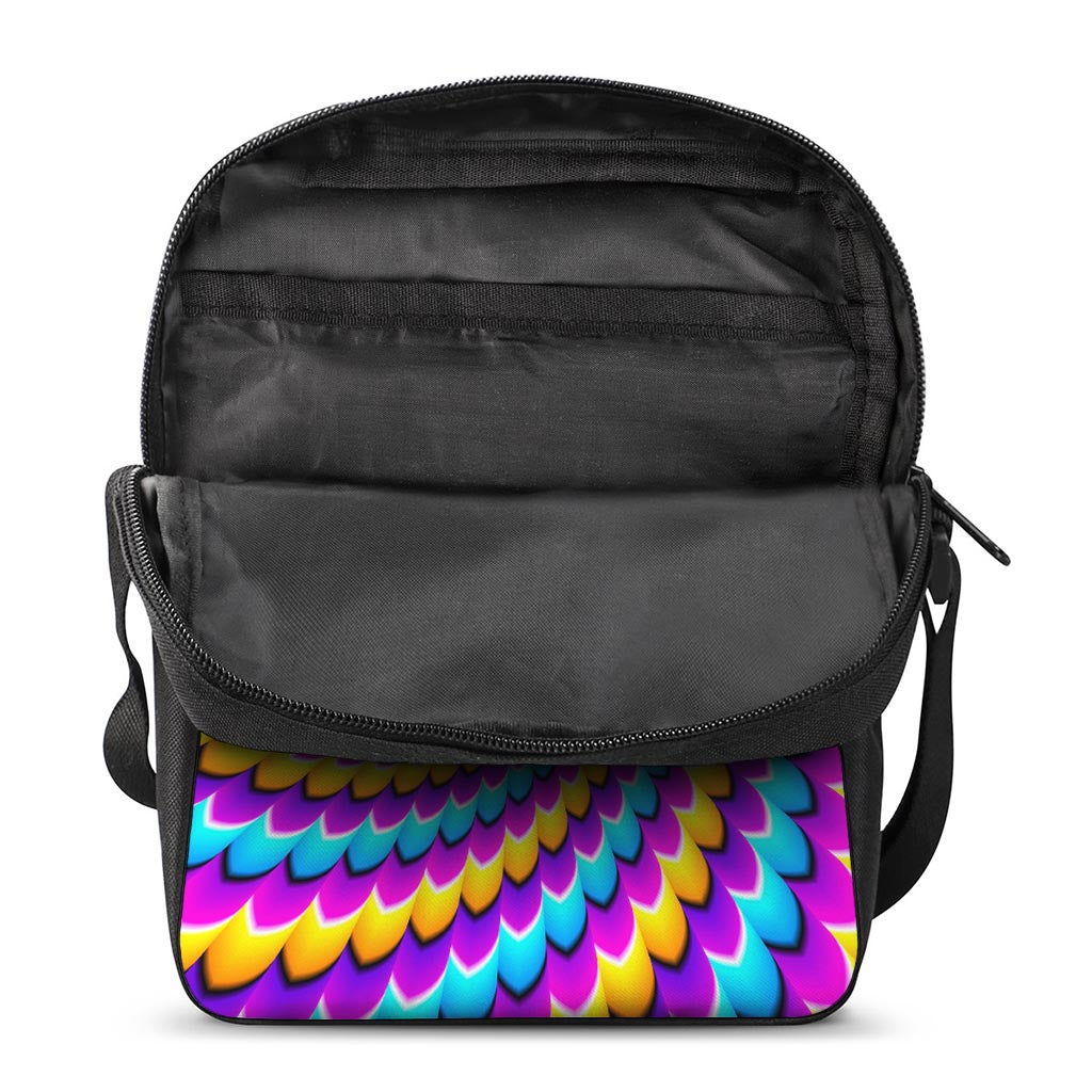Spiral Colors Moving Optical Illusion Rectangular Crossbody Bag