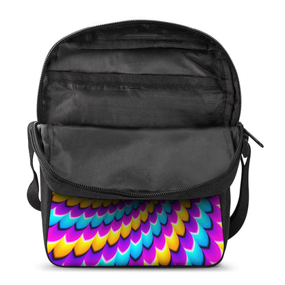 Spiral Colors Moving Optical Illusion Rectangular Crossbody Bag
