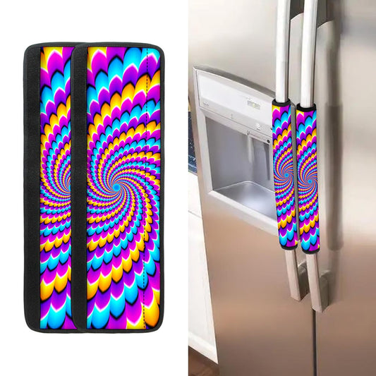 Spiral Colors Moving Optical Illusion Refrigerator Handle Covers
