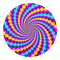 Spiral Colors Moving Optical Illusion Round Blanket