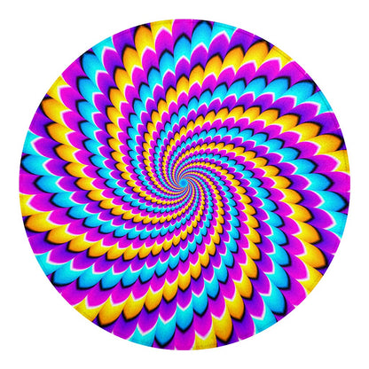 Spiral Colors Moving Optical Illusion Round Blanket