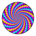 Spiral Colors Moving Optical Illusion Round Floor Mat