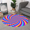 Spiral Colors Moving Optical Illusion Round Rug