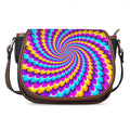 Spiral Colors Moving Optical Illusion Saddle Bag