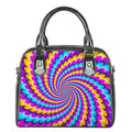 Spiral Colors Moving Optical Illusion Shoulder Handbag