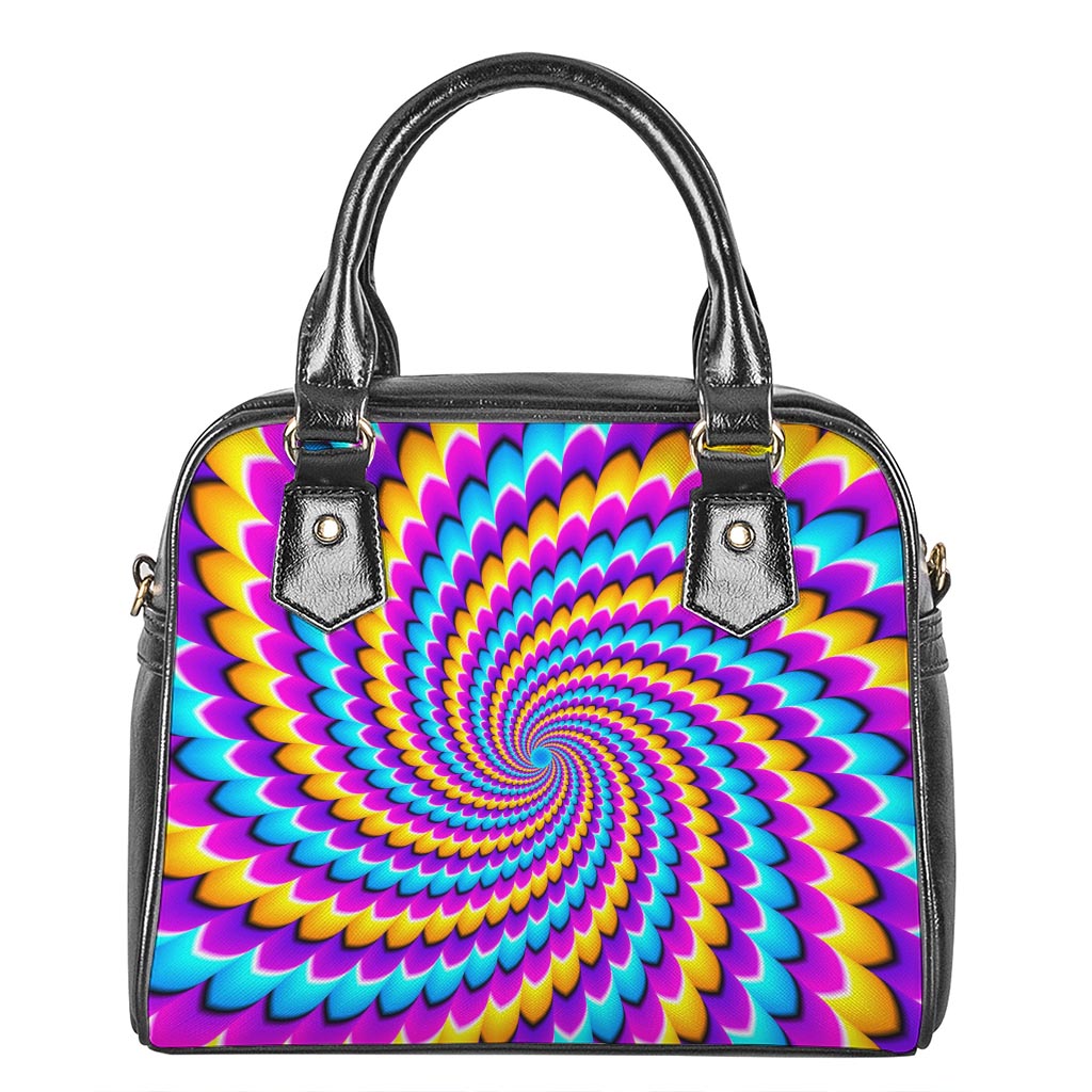 Spiral Colors Moving Optical Illusion Shoulder Handbag