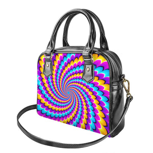 Spiral Colors Moving Optical Illusion Shoulder Handbag