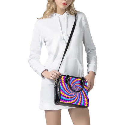 Spiral Colors Moving Optical Illusion Shoulder Handbag
