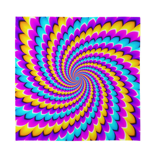 Spiral Colors Moving Optical Illusion Silk Bandana