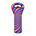 Spiral Colors Moving Optical Illusion Single Neoprene Wine Tote