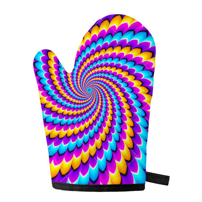 Spiral Colors Moving Optical Illusion Single Oven Mitt