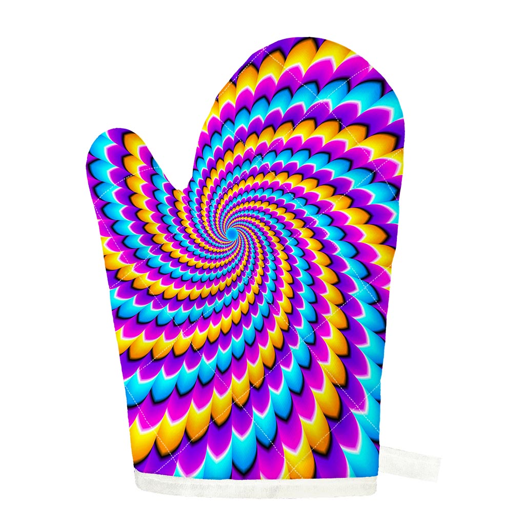 Spiral Colors Moving Optical Illusion Single Oven Mitt