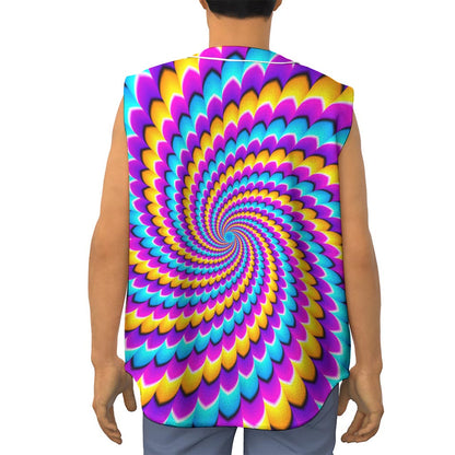 Spiral Colors Moving Optical Illusion Sleeveless Baseball Jersey