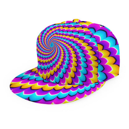 Spiral Colors Moving Optical Illusion Snapback Cap