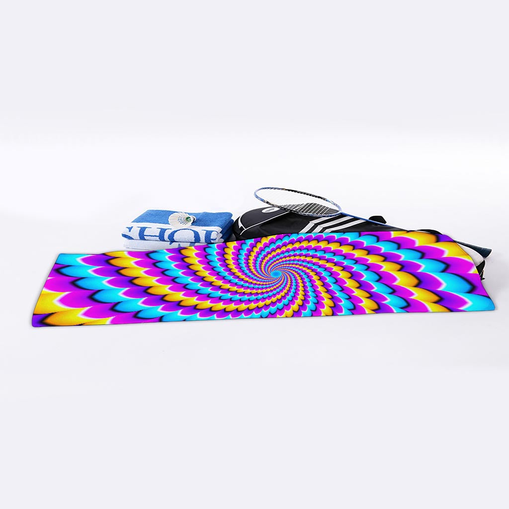 Spiral Colors Moving Optical Illusion Sports Towel