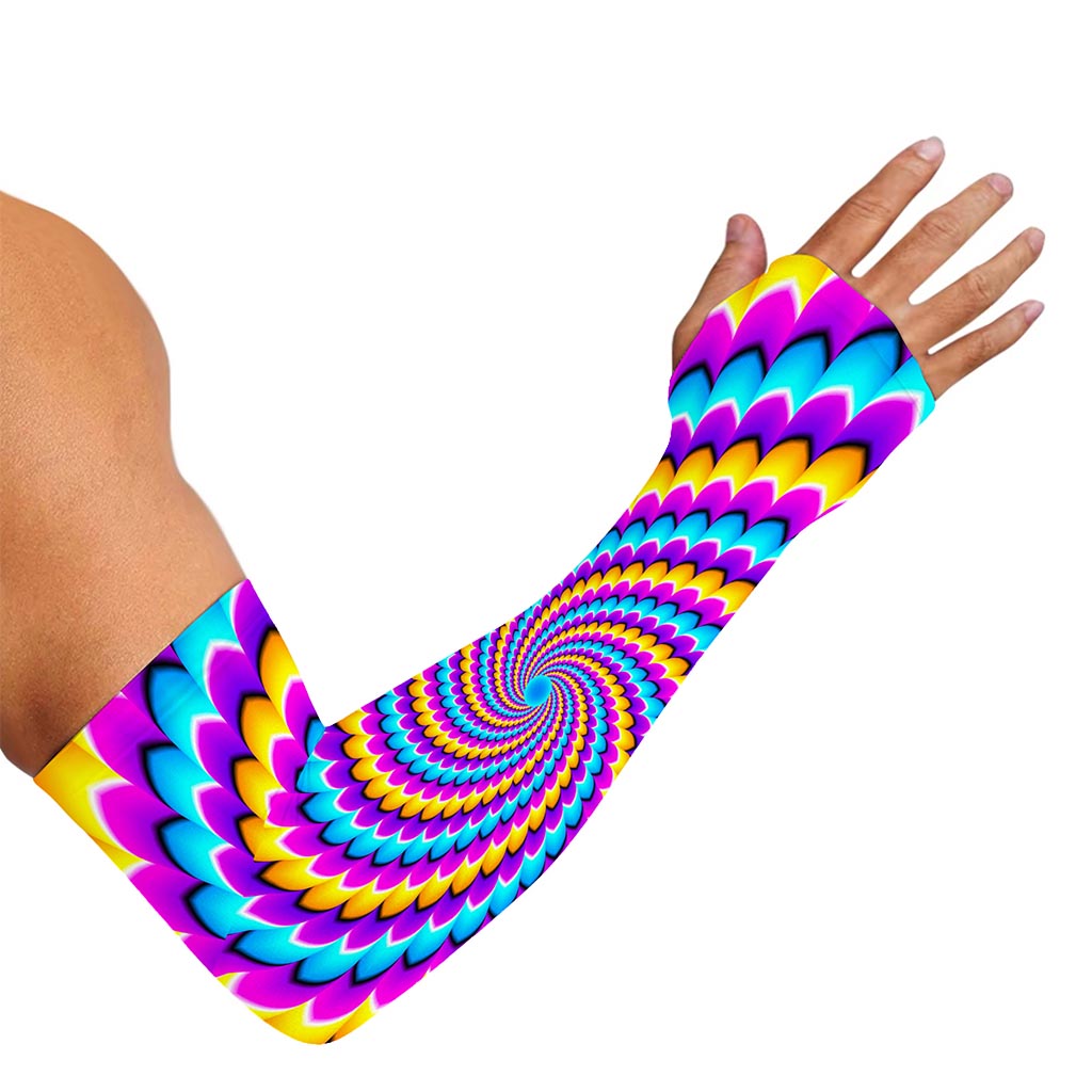 Spiral Colors Moving Optical Illusion Sun Protection Arm Sleeves