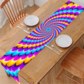 Spiral Colors Moving Optical Illusion Table Runner